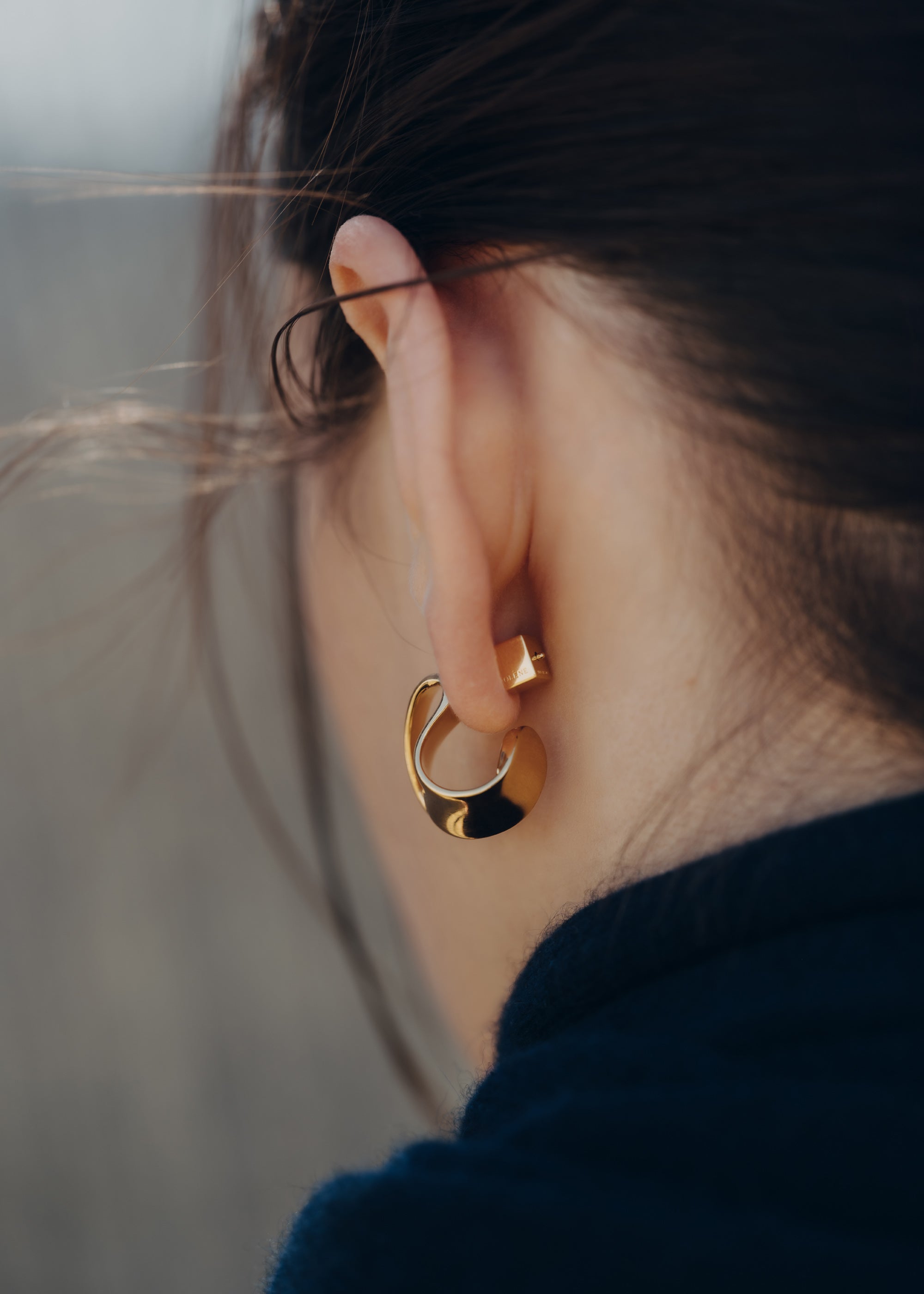 Éole Curled Earrings - 24 carat gold-gilded