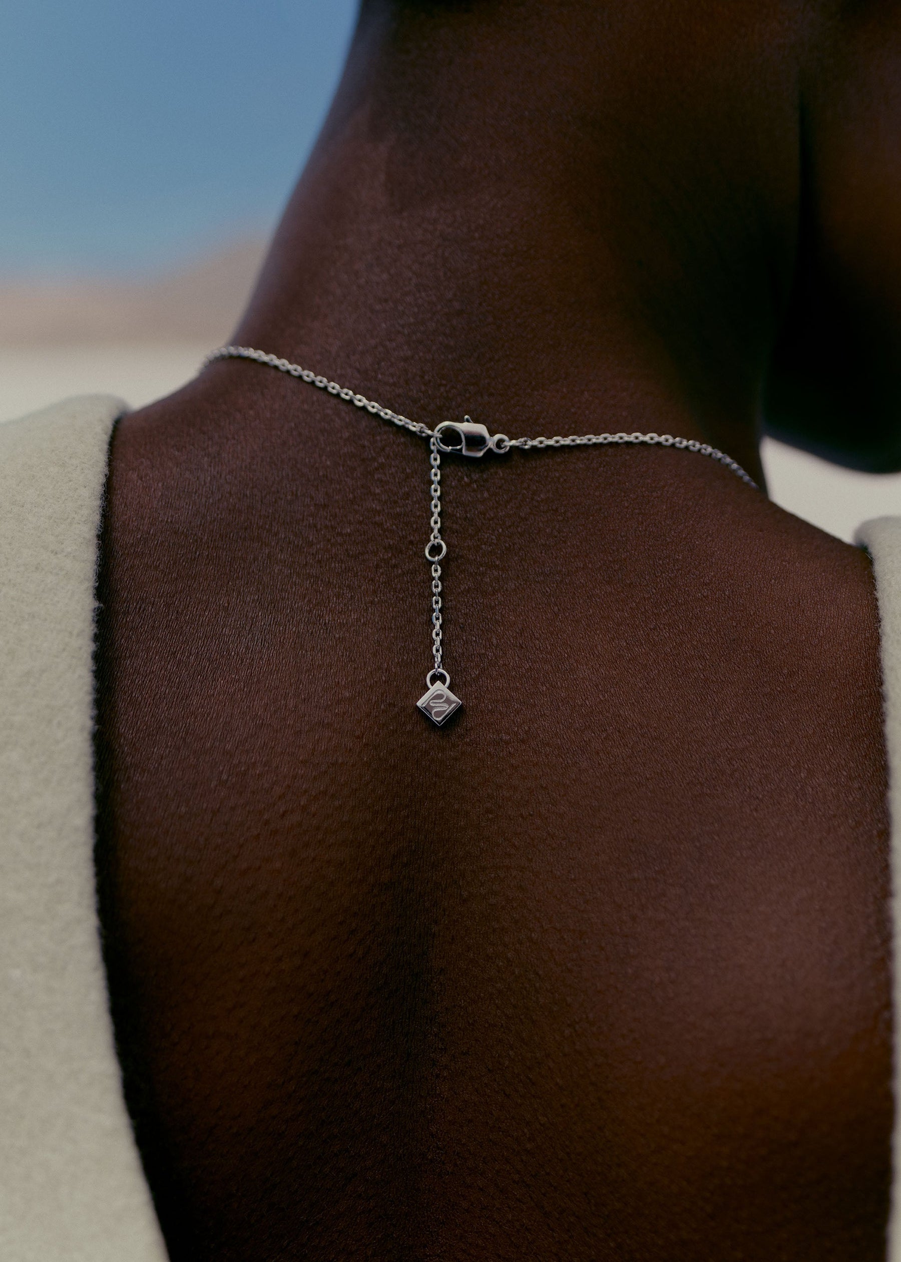 Eroz Double Chain - Silver in rhodium plated brass