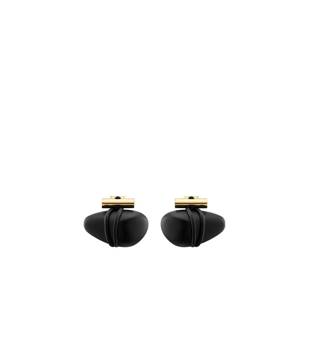 Téré Stud Earrings - Black Marble
