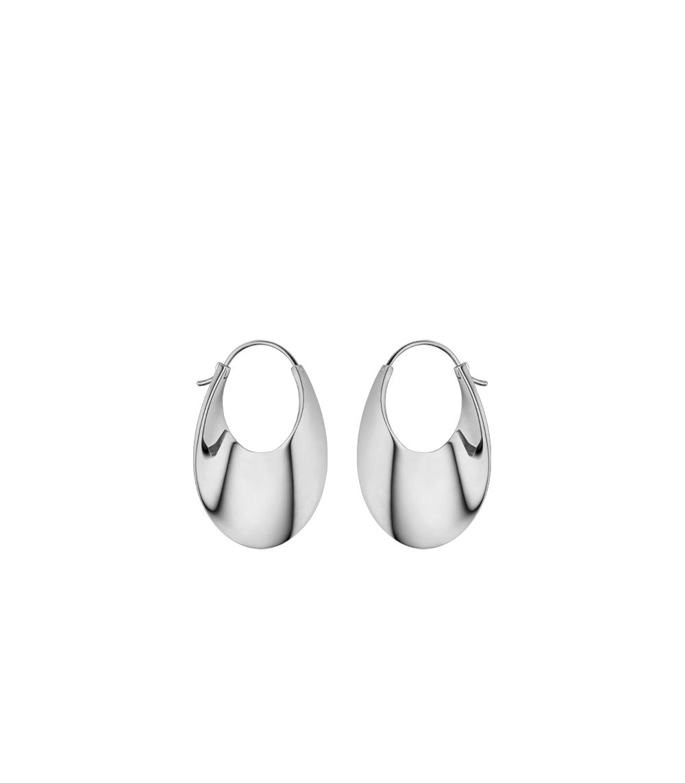 Éole Slim Hoop Earrings - Silver in rhodium plated brass