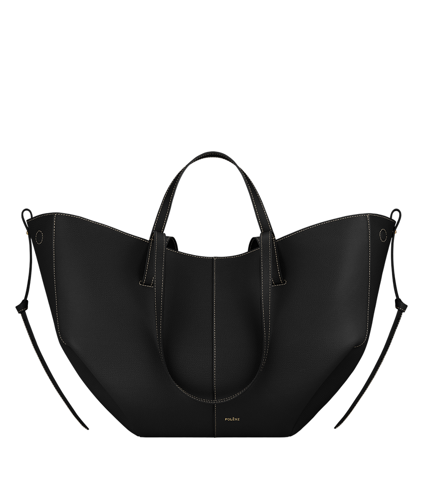 Cyme - Textured Black with Ecru Stitching